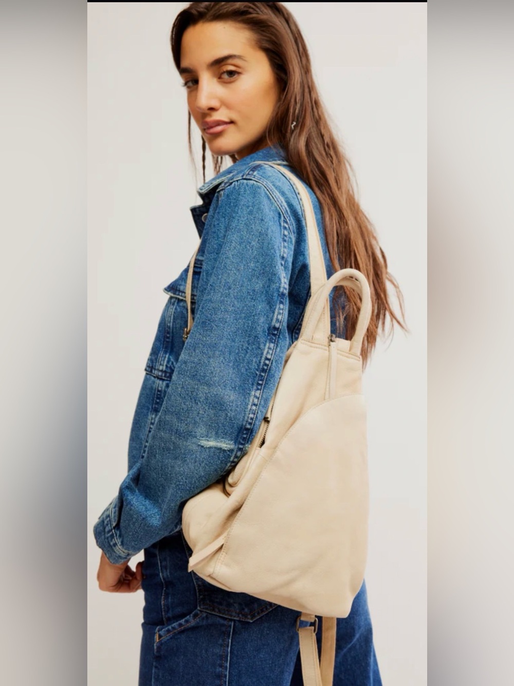 Free People We The Free SoHo Convertible Sling Champagne Color READ Description